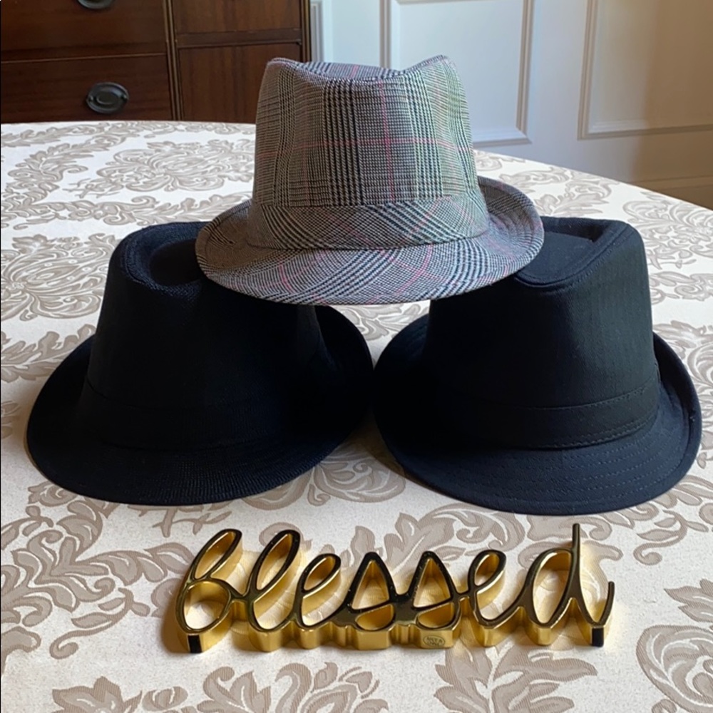 SET of THREE Fedoras